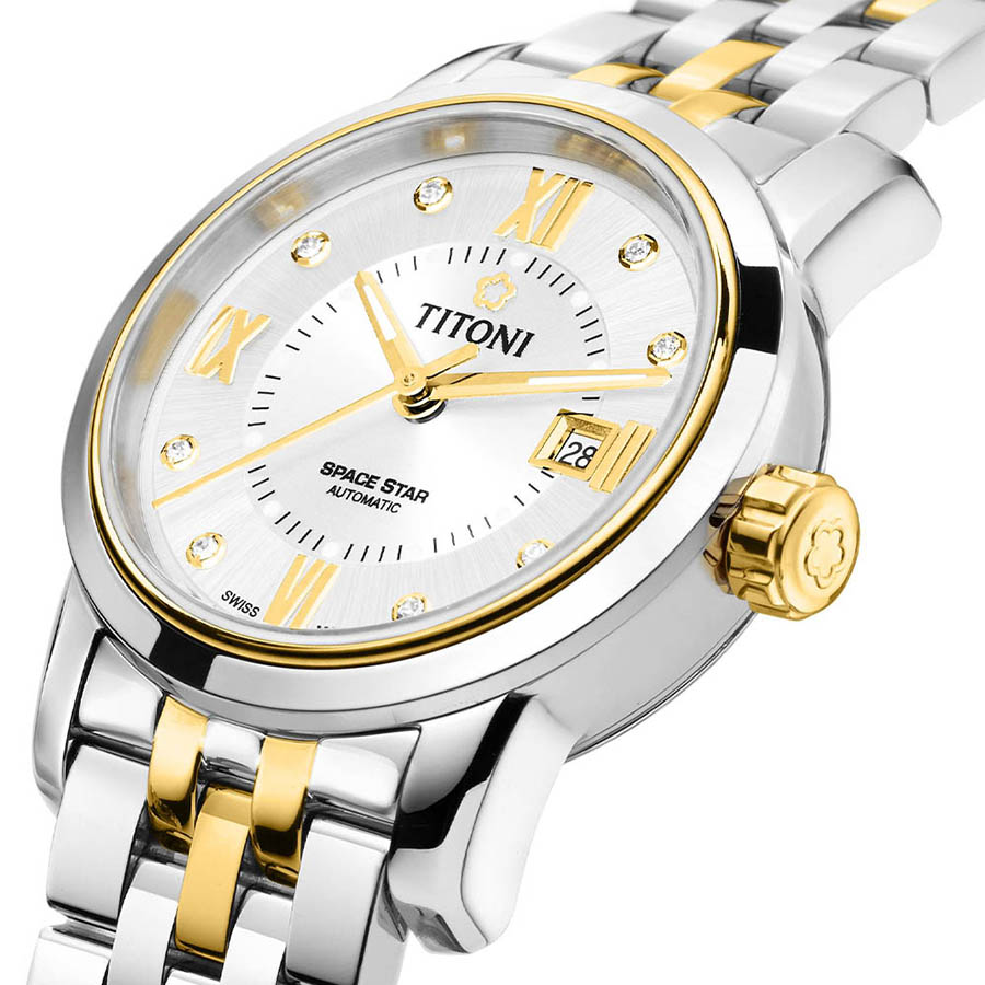 Đồng Hồ Nữ Titoni 23538 SY-099 28mm Màu Demi Vàng - Bạc