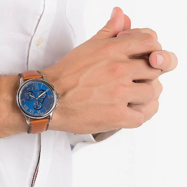 Đồng Hồ Fossil Monty Chronograph Luggage Leather Watch FS5640 Màu