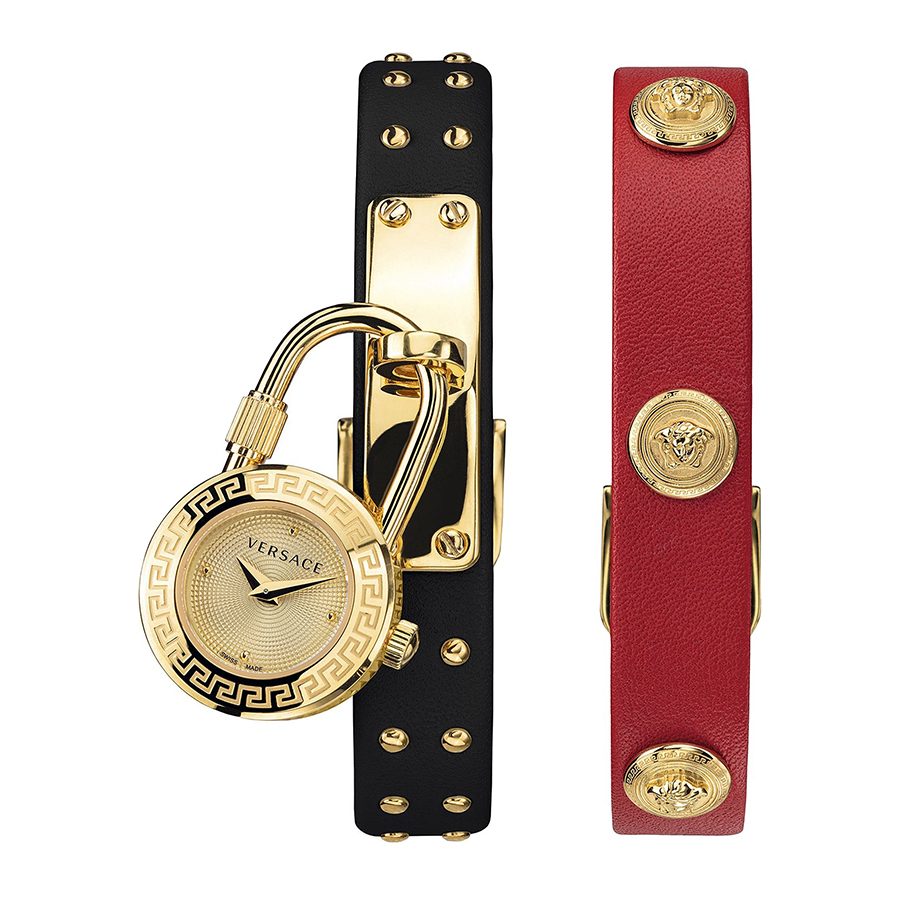 Đồng Hồ Nữ Versace Medusa Lock Icon Red & Black 21.5mm Màu Đen Đỏ