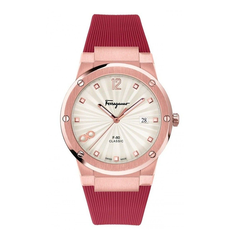 Đồng Hồ Salvatore Ferragamo F-80 Classic Rubber Watch SFDT01820 Màu Đỏ