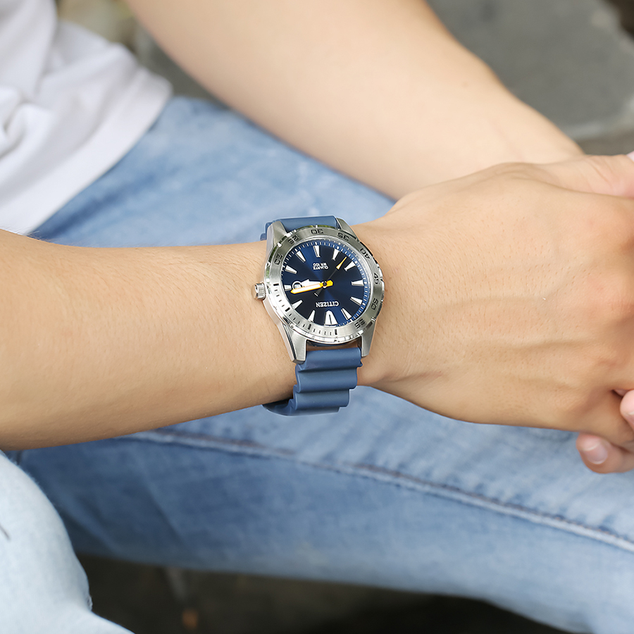Đồng Hồ Nam Citizen BI1041-22L Màu Xanh Bạc