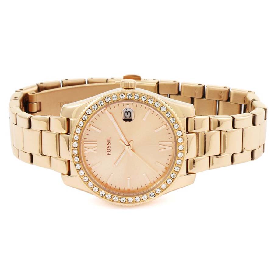 Đồng Hồ Nữ Fossil ES4318 Dây Kim Loại 32mm Màu Vàng Hồng