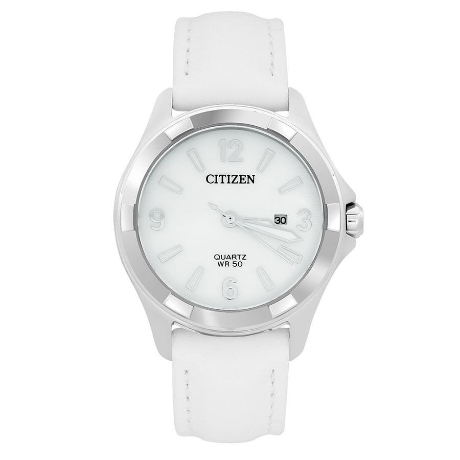 Đồng Hồ Nữ Citizen Quartz EU6080-07D Dây Da Màu Trắng