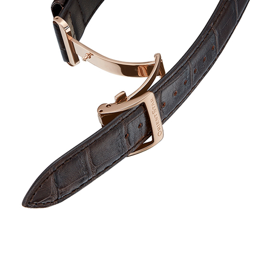 Đồng Hồ Nam Orient Star RE-AV0001S00B Màu Nâu Mặt Trắng