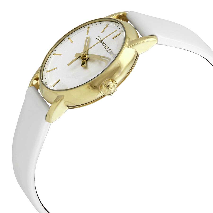 Đồng Hồ Nữ Calvin Klein CK Established Quartz Silver Dial Watch K9H235L6 Màu Trắng