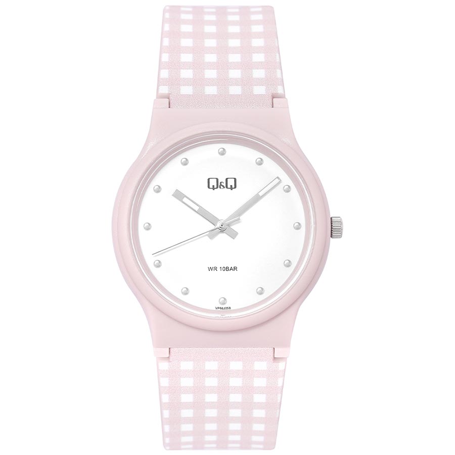 Đồng Hồ Q&Q VP46J058Y Resin Quartz Watch Màu Hồng