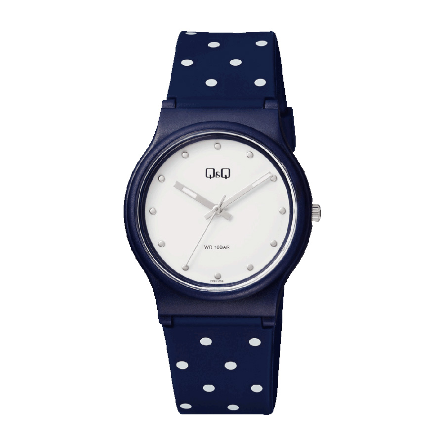Đồng Hồ Q&Q VP46J059Y Resin Quartz Watch Màu Xanh Navy