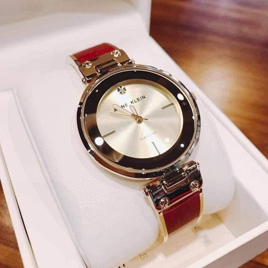 Đồng Hồ Nữ Anne Klein Women's Genuine Diamond Dial Bangle Watch AK/2512BYGB