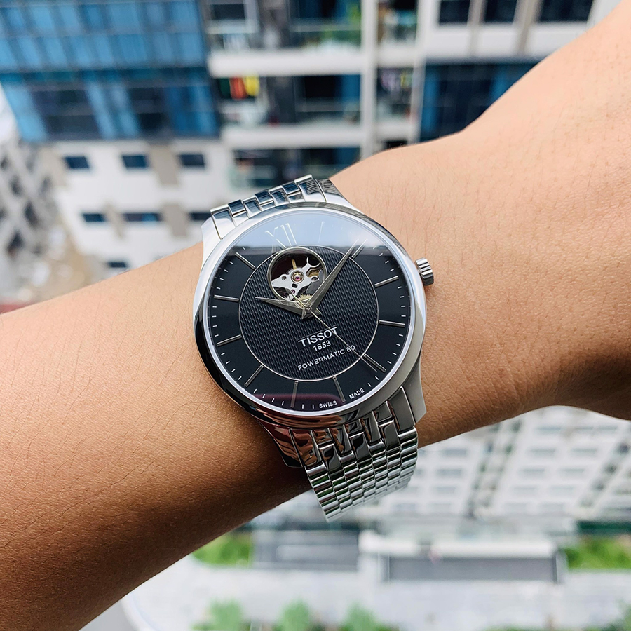 Đồng Hồ Nam Tissot Automatic Tradition Powermatic 80 Open Heart T063.907.11.058.00