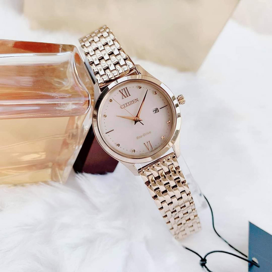 Đồng Hồ Nữ Citizen Eco-Drive EW2533-54X Màu Vàng Hồng