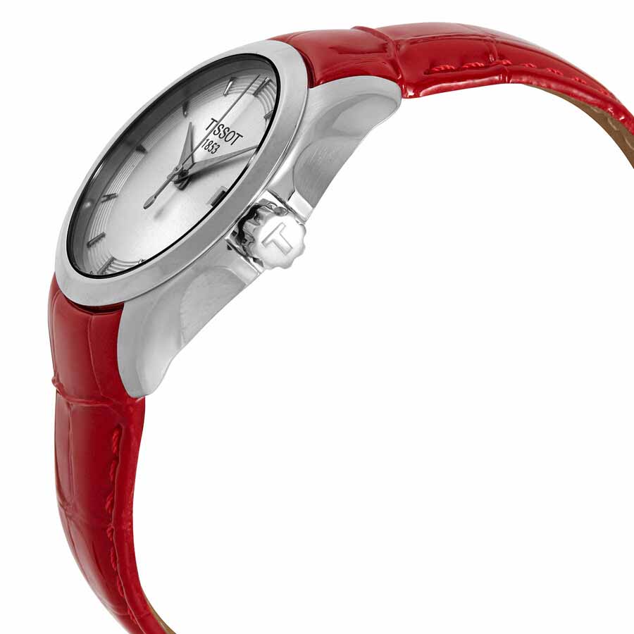 Đồng Hồ Tissot Couturier Quartz Silver Dial Red Leather Ladies Watch T035.210.16.031.01