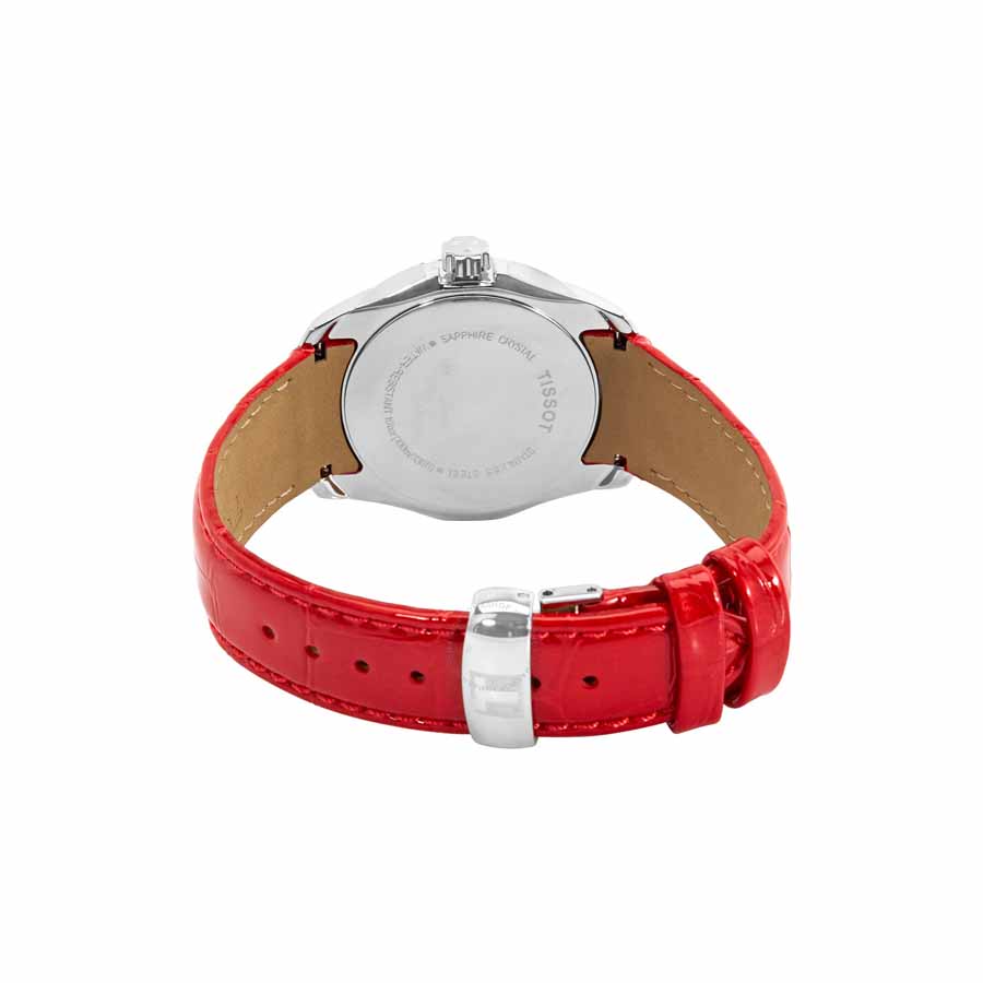 Đồng Hồ Tissot Couturier Quartz Silver Dial Red Leather Ladies Watch T035.210.16.031.01