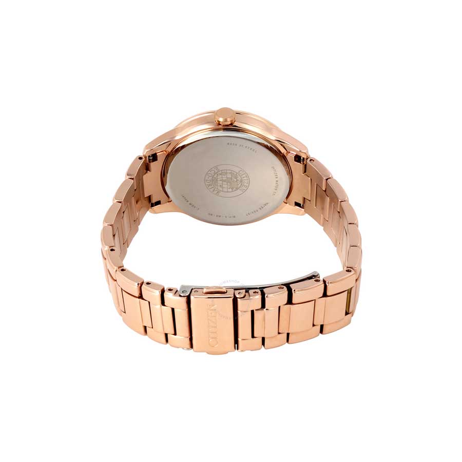 Đồng Hồ Nữ Citizen Silhouette Crystal White Dial Ladies Watch FD2013-50A Màu Vàng Hồng