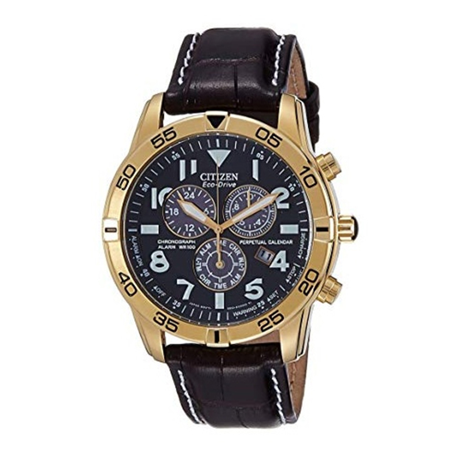 Đồng Hồ Nam Citizen Eco-Drive Perpetual Calendar Chronograph Alarm BL5472-01E Màu Nâu Vàng