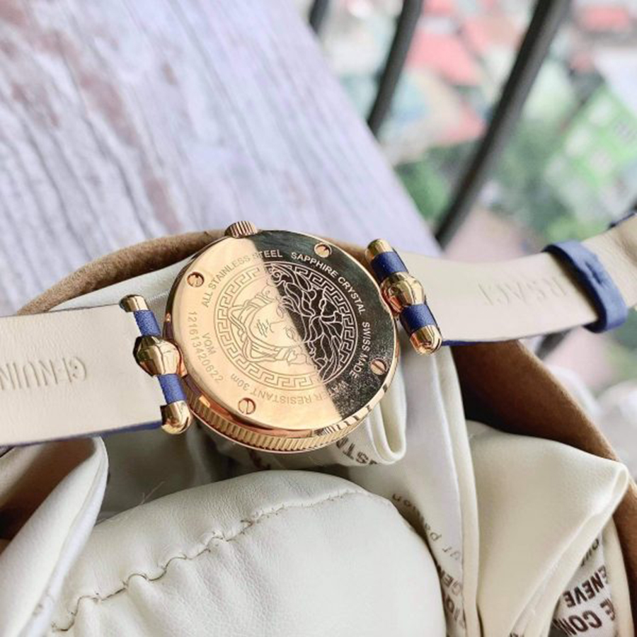 Đồng Hồ Versace VQM090016 Vanitas Micro Swiss Quartz Women's Màu Xanh Navy