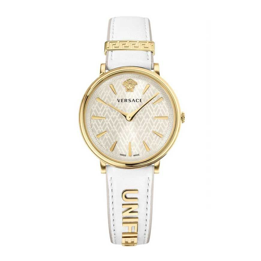 Đồng Hồ Nữ Versace V-Circle Manifesto Watch VBP100017 38mm Màu Trắng