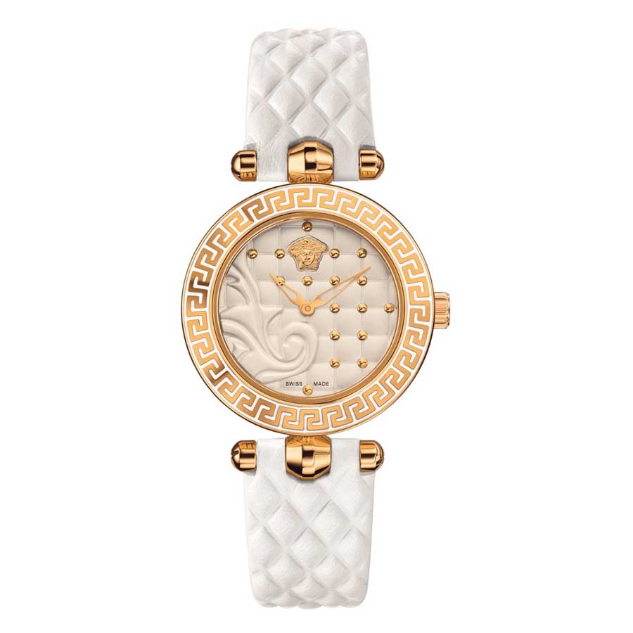 Đồng Hồ Nữ Versace Mini Vanitas Micro Analog Display Swiss Quartz White Watch VQM020015 30mm Màu Trắng Vàng