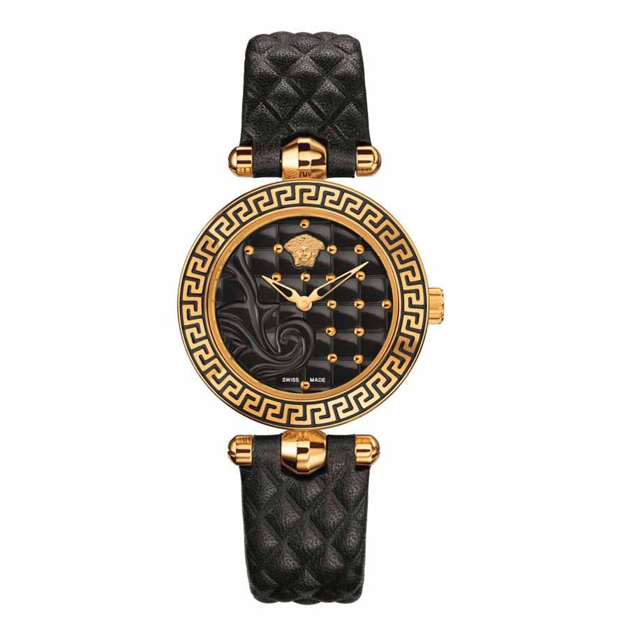 Đồng Hồ Nữ Versace Mini Vanitas Micro Analog Display Swiss Quartz Black Watch VQM010015 30mm Màu Đen Vàng