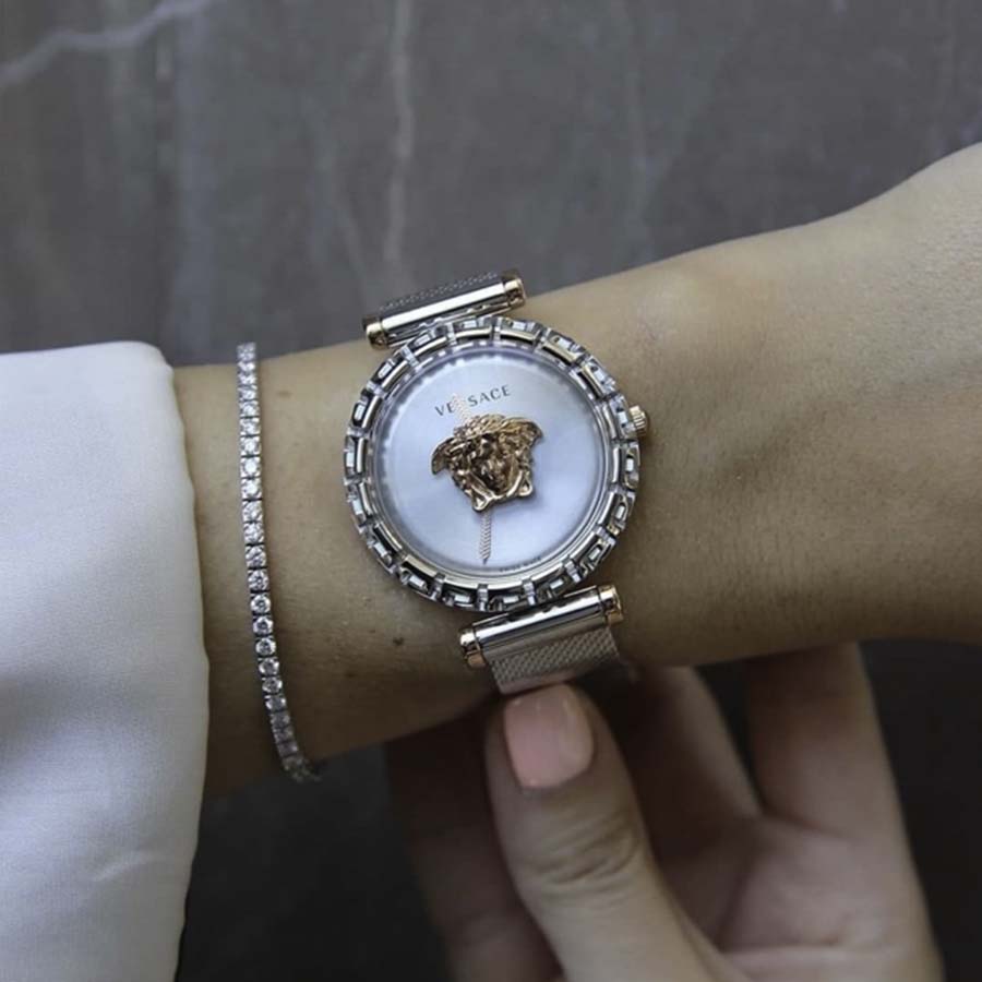 Đồng Hồ Nữ Versace Palazzo Empire Greca Watch VEDV00419 37mm Màu Bạc
