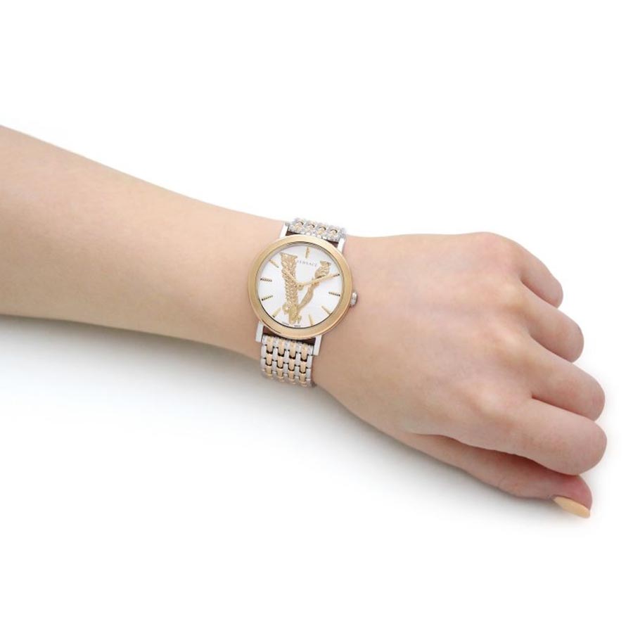 Đồng Hồ Nữ Versace Virtus Watch VEHC00719 36mm Màu Vàng-Bạc