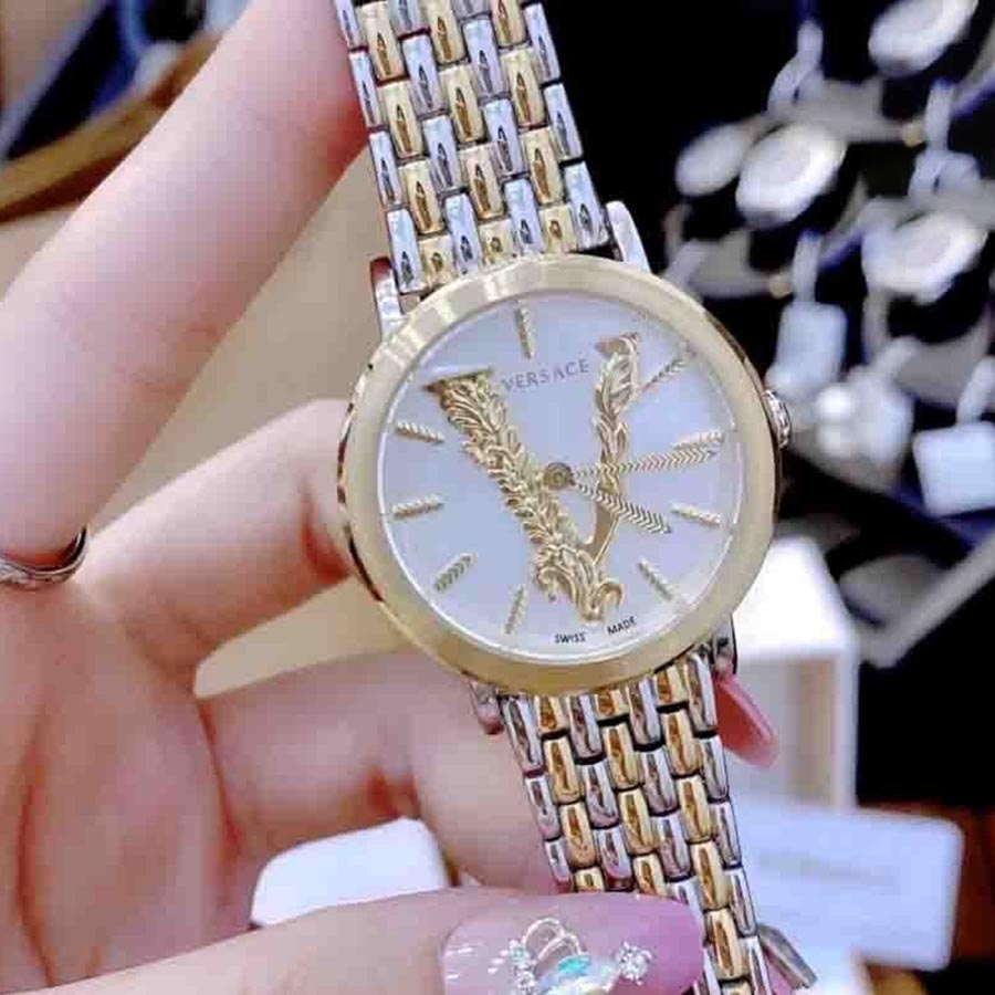 Đồng Hồ Nữ Versace Virtus Watch VEHC00719 36mm Màu Vàng-Bạc