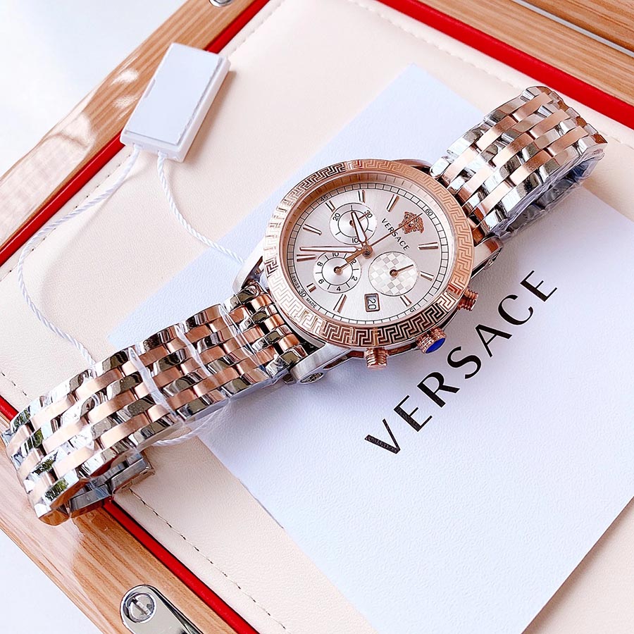 Đồng Hồ Nam Versace Sport Tech Swiss Chronograph Watch 40mm Màu Vàng Hồng - Bạc