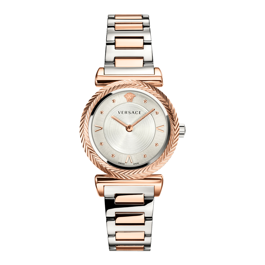 Đồng Hồ Nữ Versace V-Motif Rose Gold Watch VERE00718 35mm Màu Demi (Vàng Hồng-Bạc)