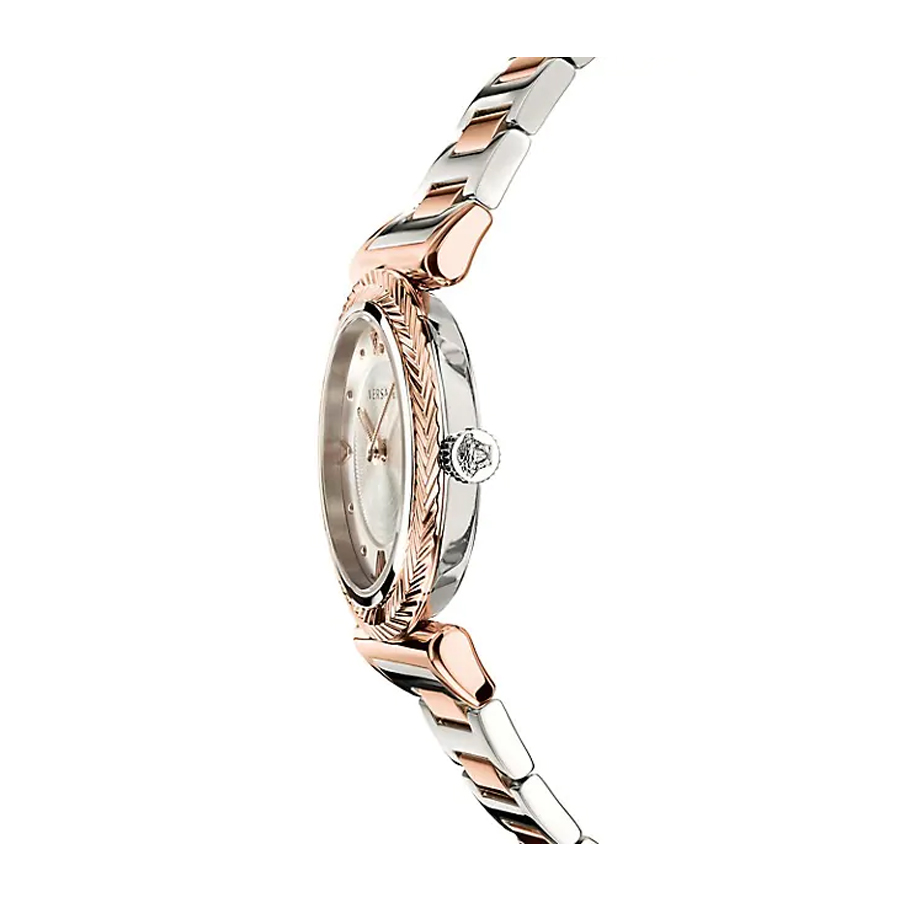Đồng Hồ Nữ Versace V-Motif Rose Gold Watch VERE00718 35mm Màu Demi (Vàng Hồng-Bạc)