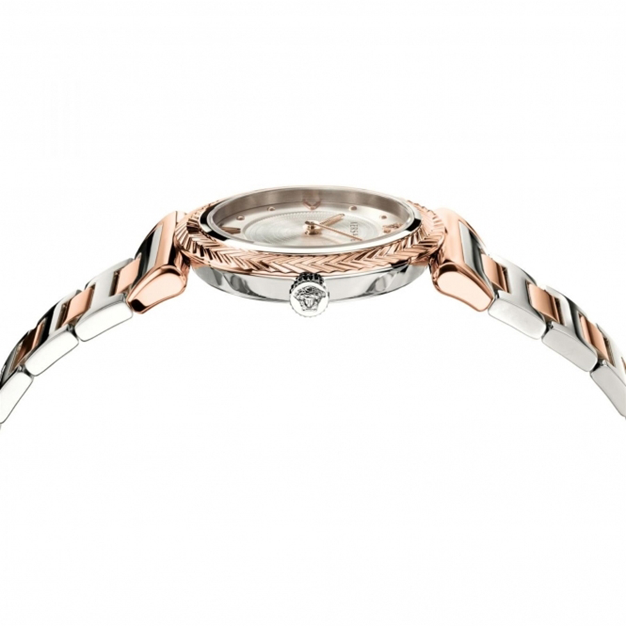 Đồng Hồ Nữ Versace V-Motif Rose Gold Watch VERE00718 35mm Màu Demi (Vàng Hồng-Bạc)