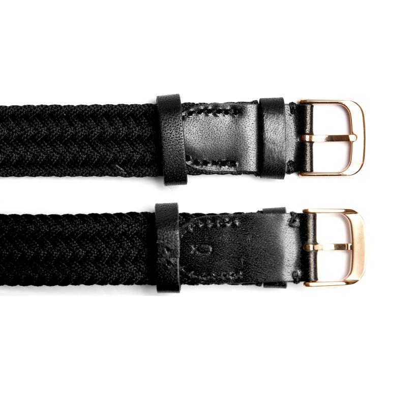 Dây Dạng Lụa KUMIHIMO Jusanuchi Knot MK-18BKBKSV Màu Đen
