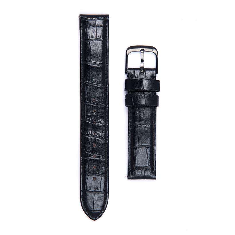 Dây Da Crocodile Stamperd Strap Knot SD-18BKBK Màu Đen