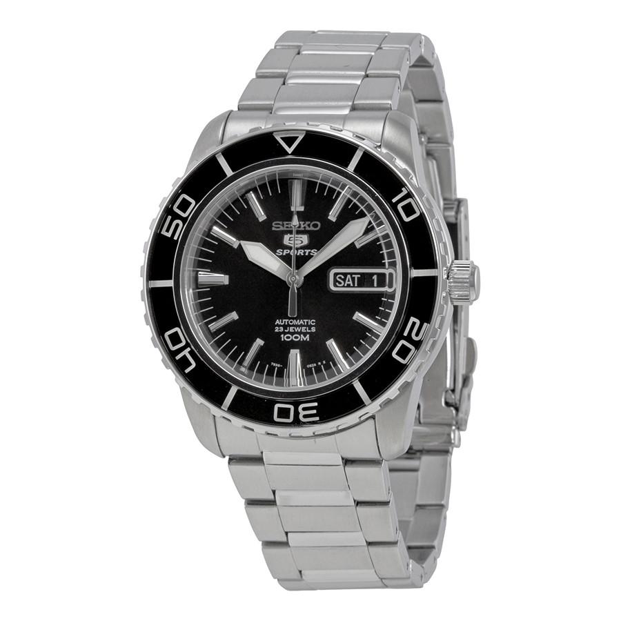 Đồng Hồ Nam Seiko Fifty Five Fathoms Automatic Black Dial Men's Watch SNZH55 Màu Đen Bạc