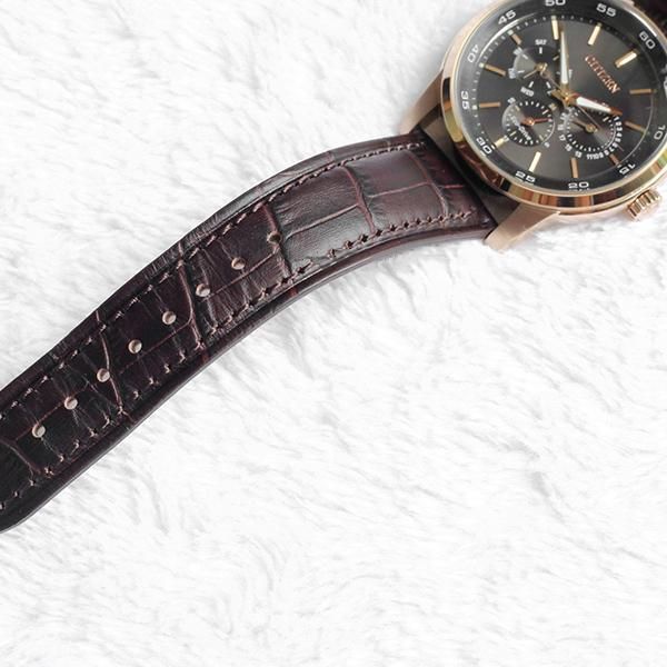citizen men's dress eco-drive black-brown leather strap watch 44mm bu2013-08e Đồng hồ Black Dial Brown EasterSale_30