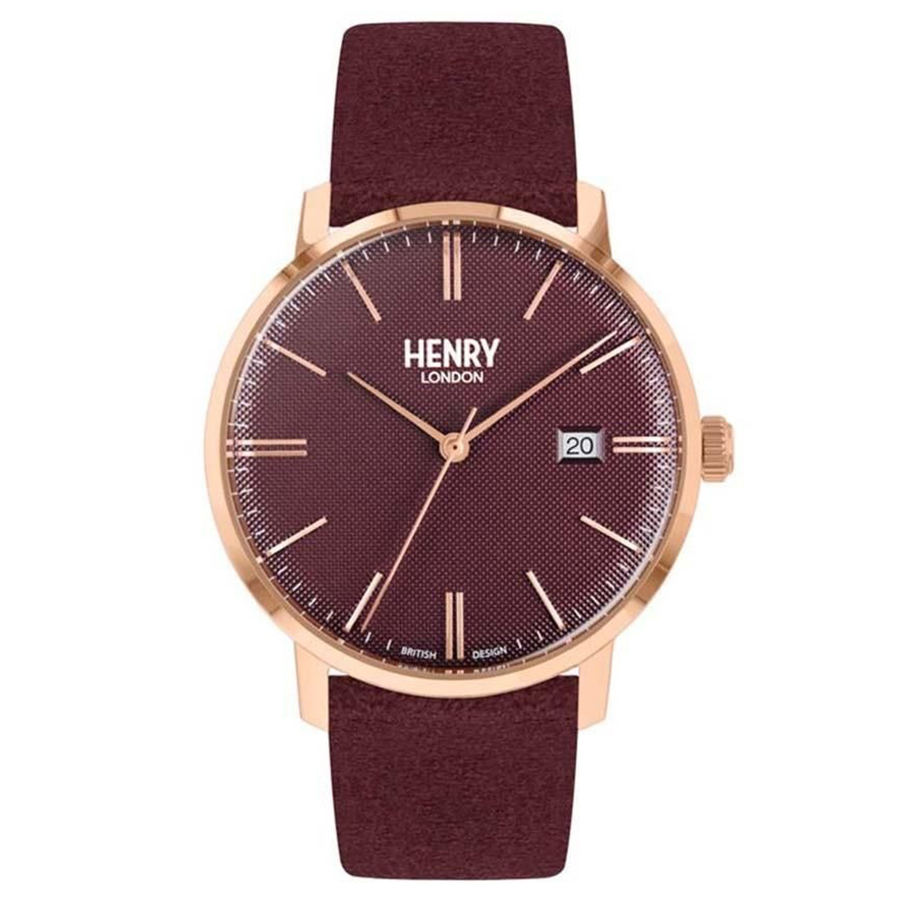 Đồng Hồ Unisex Henry London HL40-S-0368 Màu Đỏ Đậm