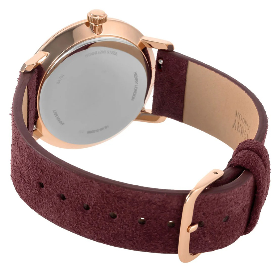 Đồng Hồ Unisex Henry London HL40-S-0368 Màu Đỏ Đậm
