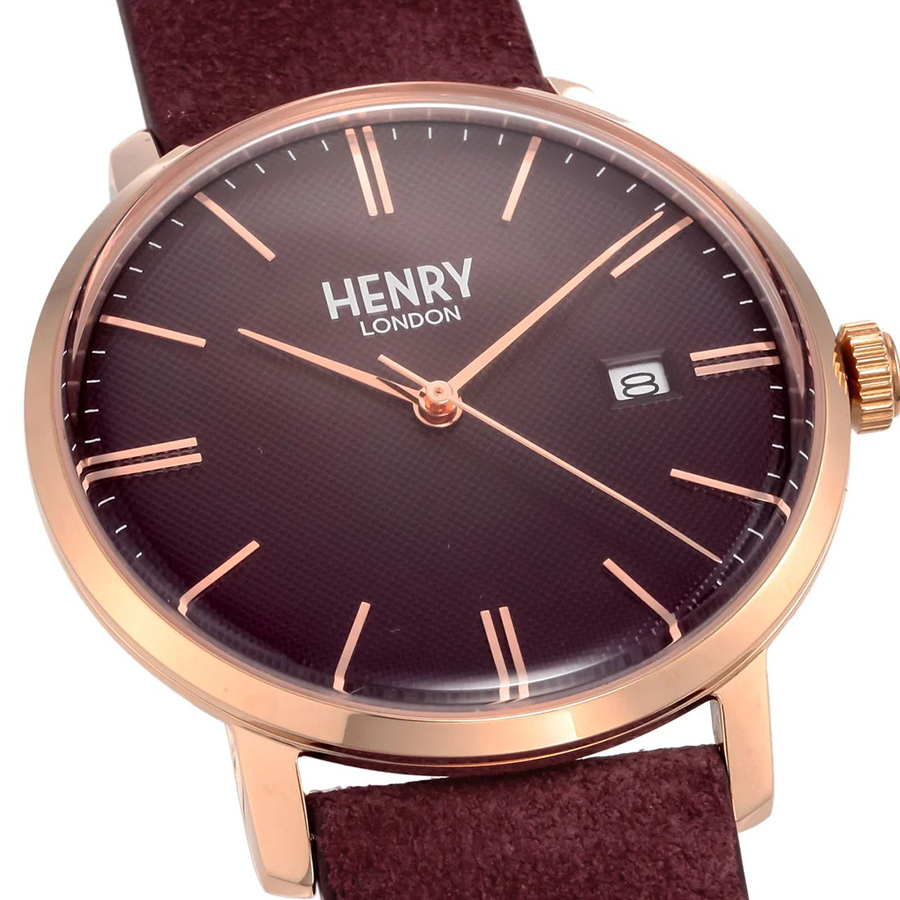 Đồng Hồ Unisex Henry London HL40-S-0368 Màu Đỏ Đậm