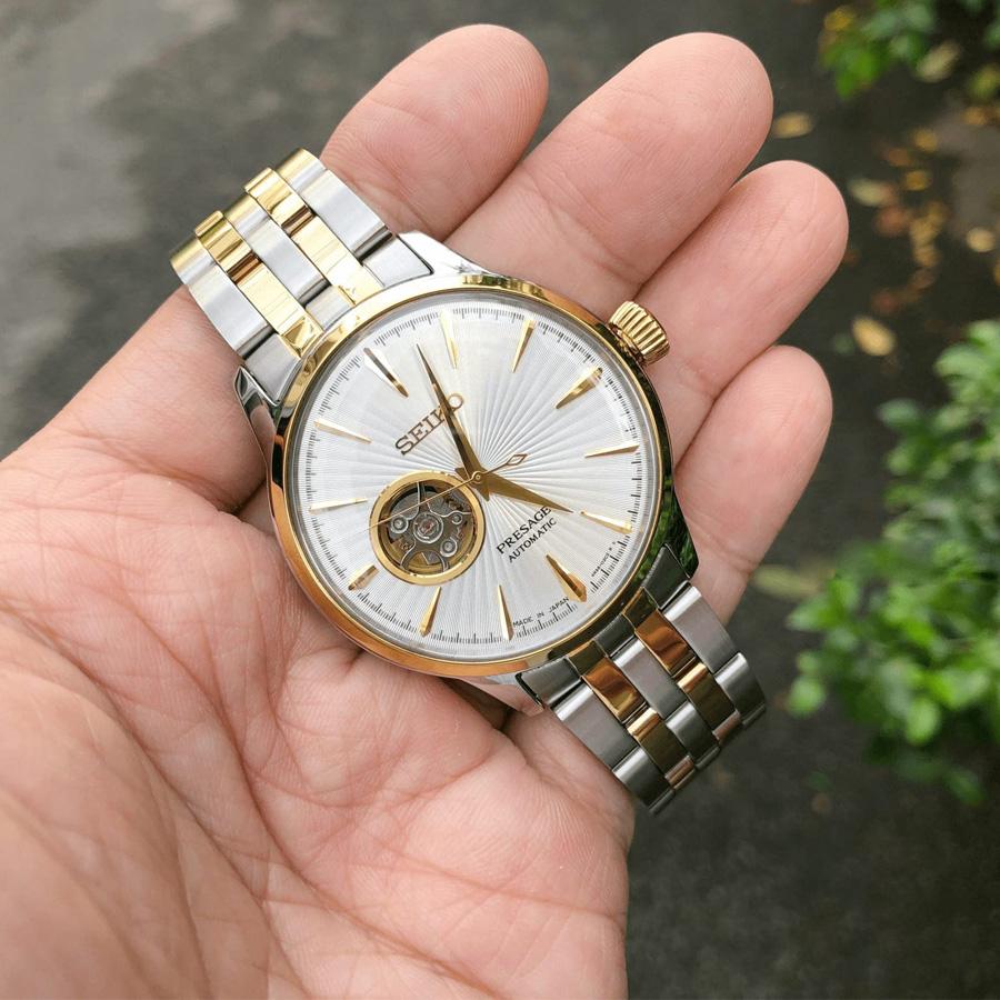 Đồng Hồ Nam Seiko Presage Automatic SSA358 Hở Tim Cho Nam Demi Vàng-Bạc