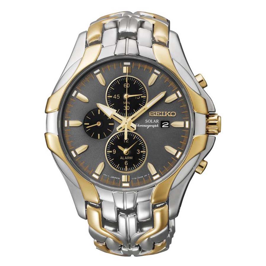 Đồng Hồ Nam Seiko Solar SSC138 Demi Vàng-Bạc