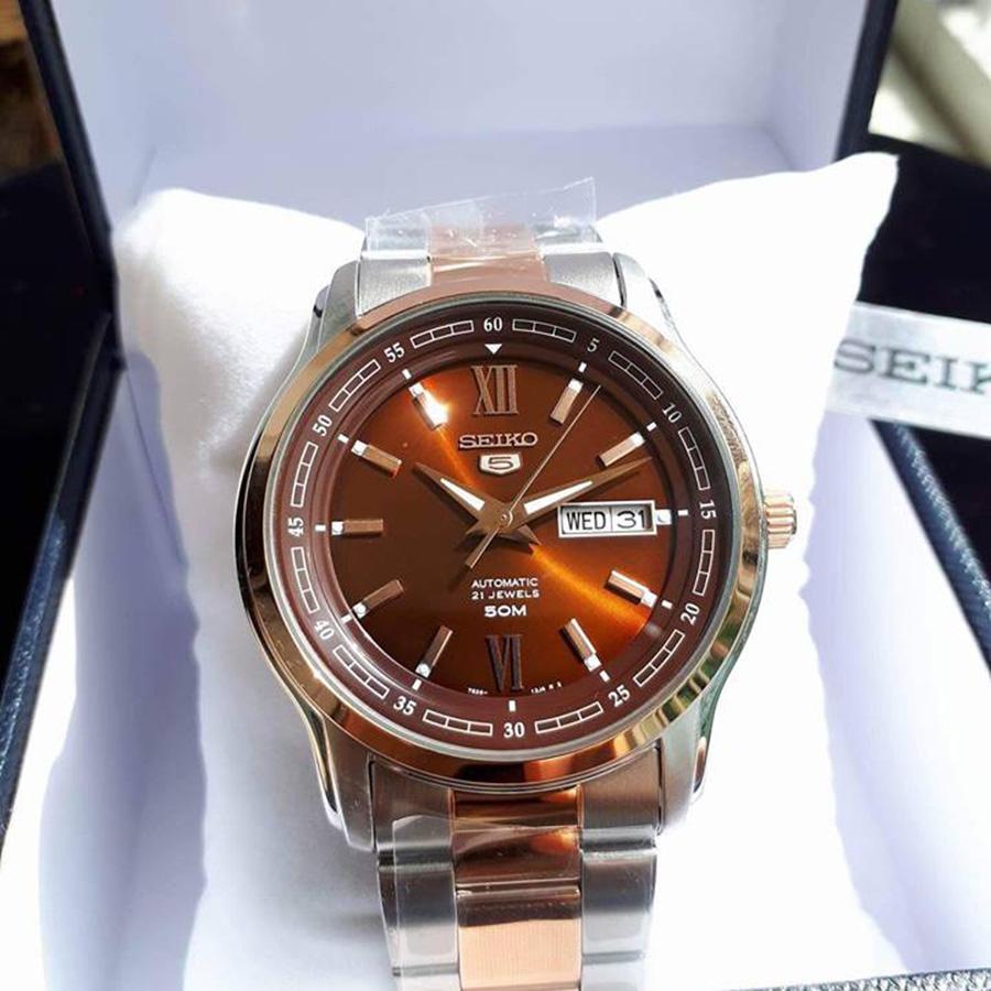 Đồng Hồ Seiko Automatic SNKP18K1 Màu Demi Vàng Hồng - Bạc
