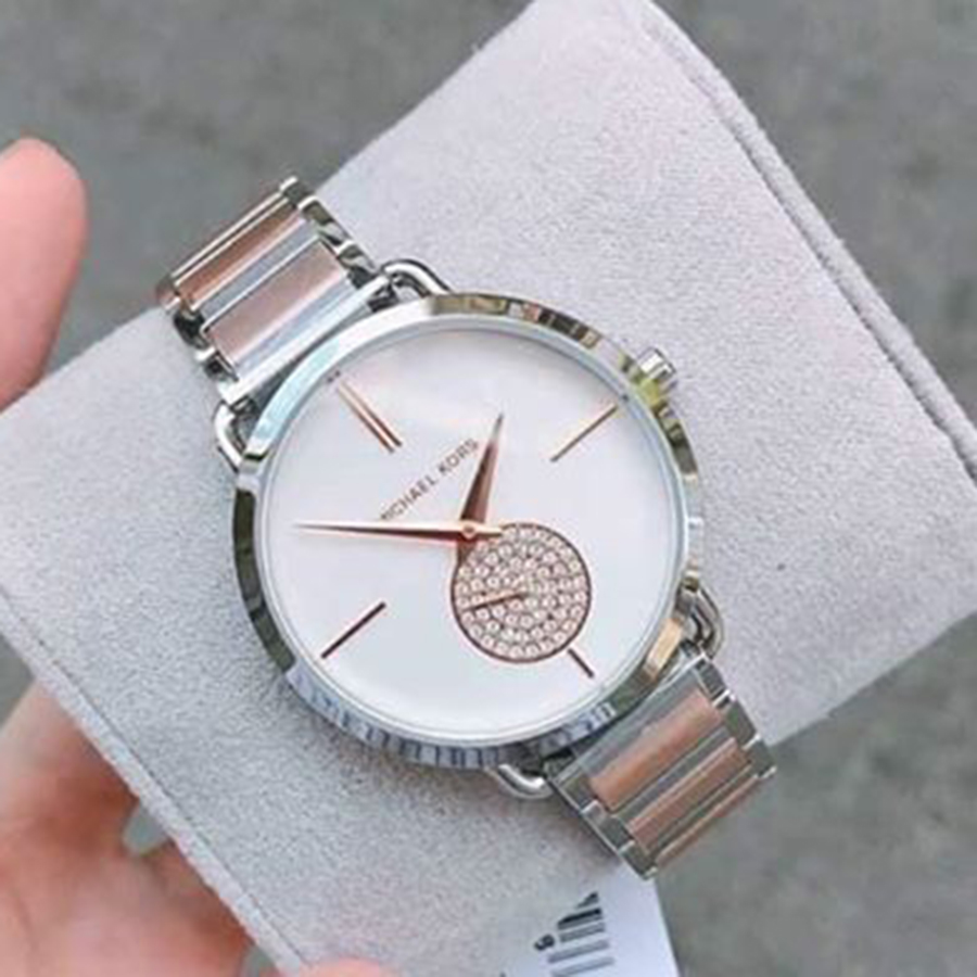 Đồng Hồ Nữ Michael Kors MK3709 Demi Vàng Hồng - Bạc