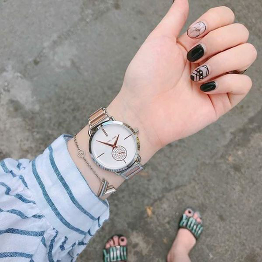Đồng Hồ Nữ Michael Kors MK3709 Demi Vàng Hồng - Bạc