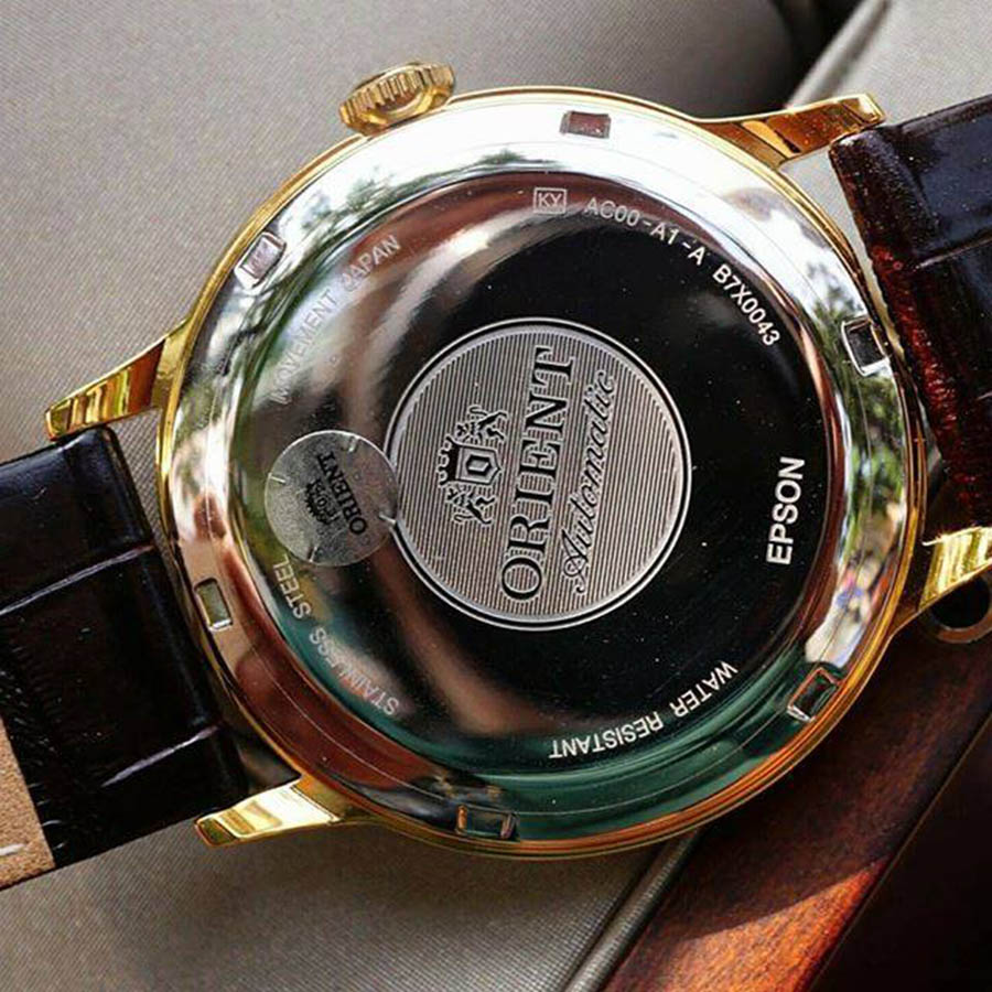 Đồng hồ Nam Orient Bambino FAC00007W0 Màu Nâu Vàng