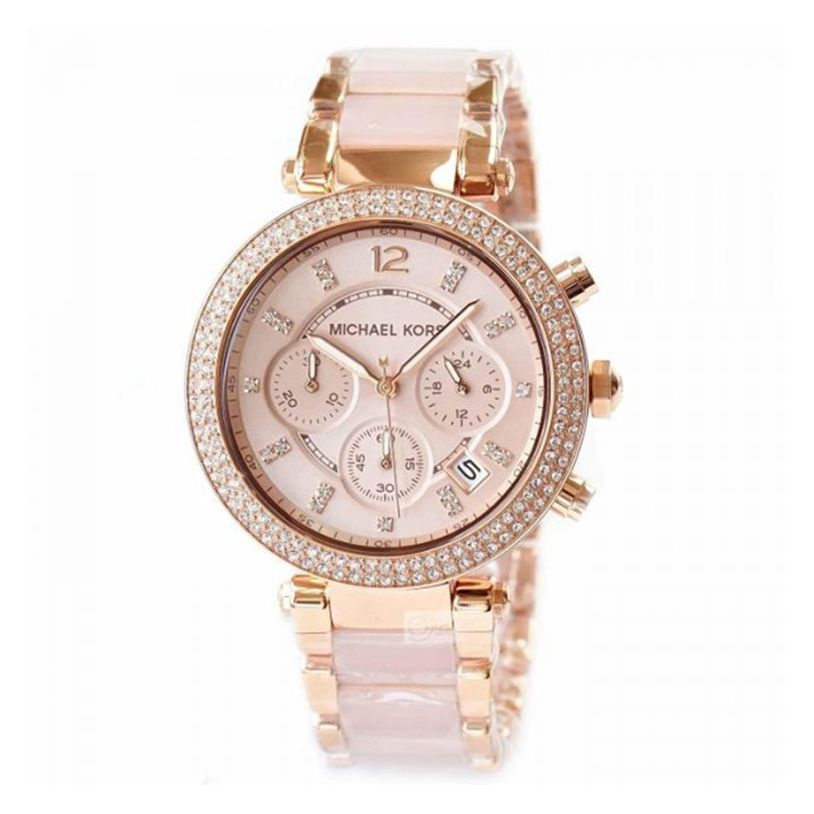 Đồng Hồ Nữ Michael Kors MK5896 Parker Blush Dial Ladies Watch Dây Thép Không Gỉ
