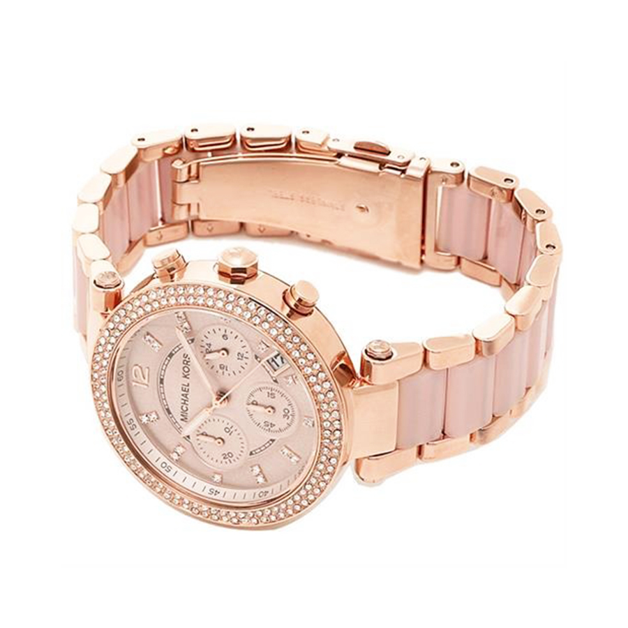 Đồng Hồ Nữ Michael Kors MK5896 Parker Blush Dial Ladies Watch Dây Thép Không Gỉ