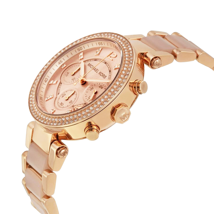 Đồng Hồ Nữ Michael Kors MK5896 Parker Blush Dial Ladies Watch Dây Thép Không Gỉ