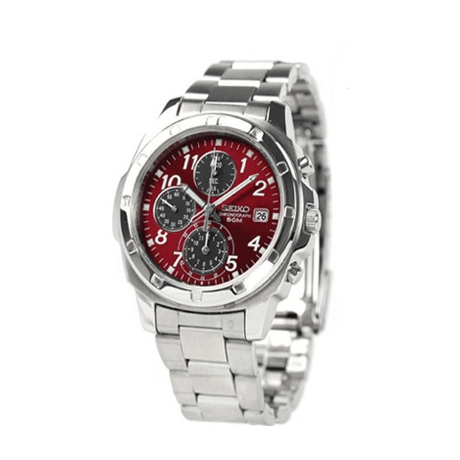 Đồng Hồ Nam Seiko Chronograph SND495 Màu Đỏ Bạc