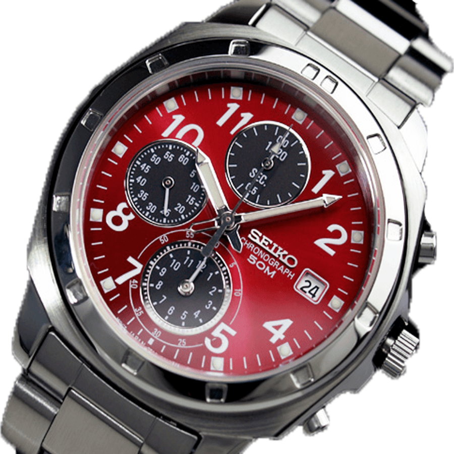 Đồng Hồ Nam Seiko Chronograph SND495 Màu Đỏ Bạc