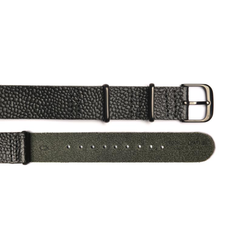 Dây Đồng Hồ Da Tochigi Scotchgrain Straight Knot NTD-18BKBK Màu Đen