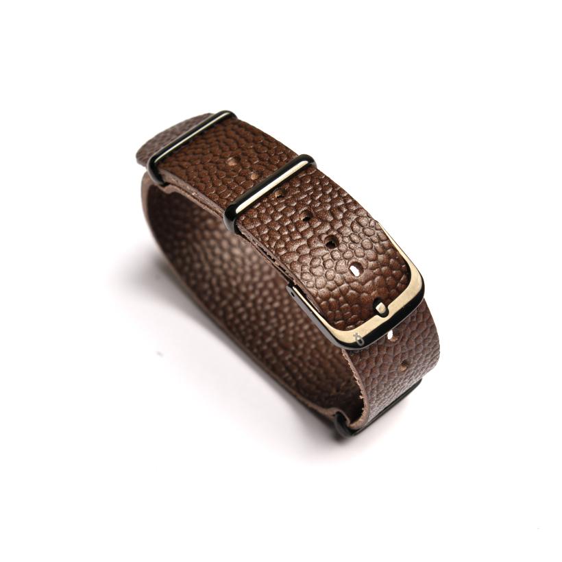 Dây Đồng Hồ Da Tochigi Scotchgrain Straight Knot NTD-18DBBK Màu Nâu Tối