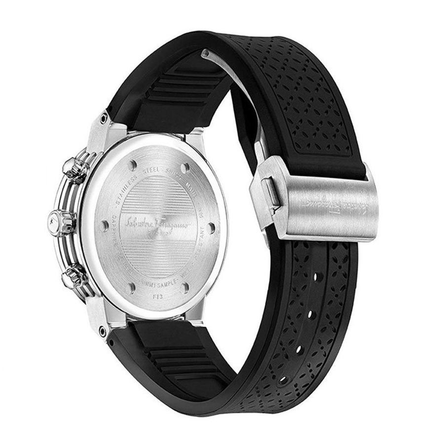 Đồng Hồ Nam Salvatore Ferragamo F-80 Chrono Analog Display Quartz Black Watch FIH010015 Màu Đen
